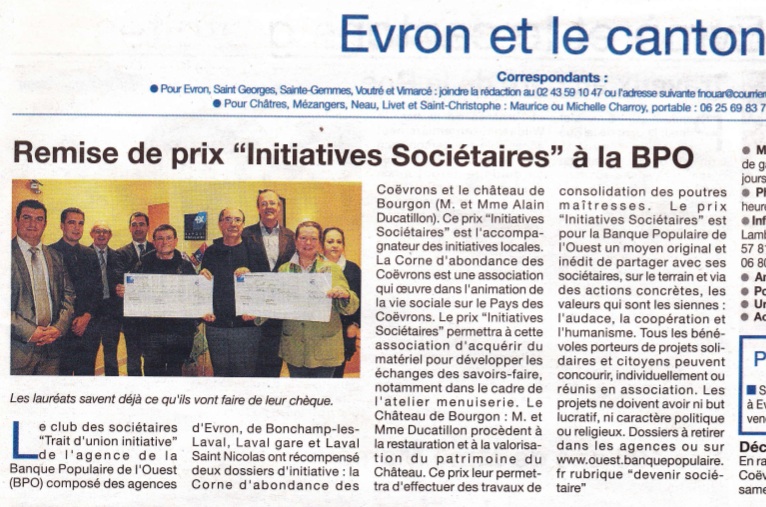Prix BPO Courrier de la Mayenne